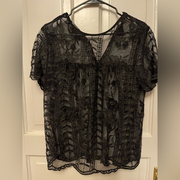 Merona Black Lace Blouse-NWOT - Picture 5 of 5